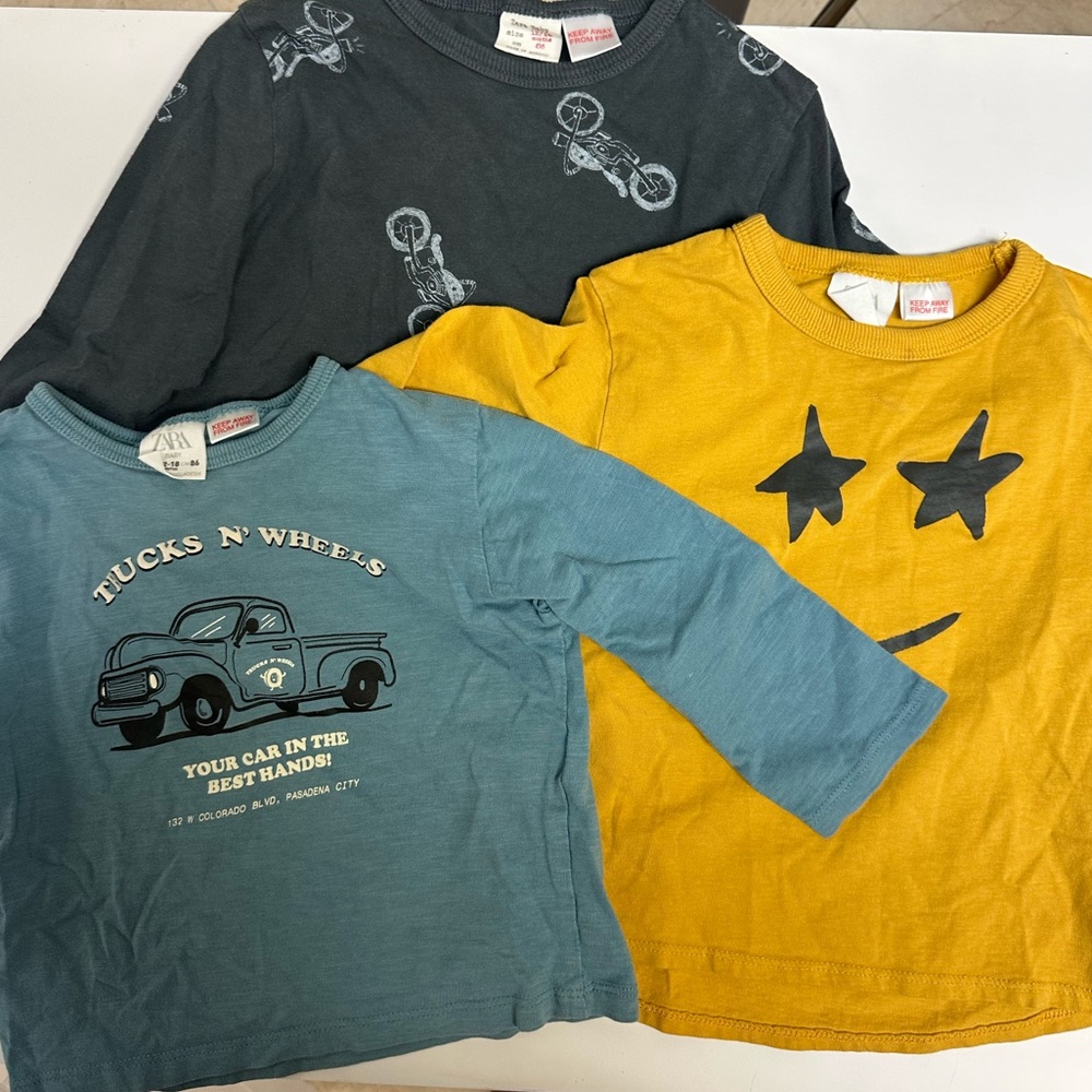 Zara 12-18 months long sleeve shirt bundle